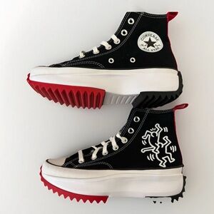 ConversexKeith Haring Run Star Hike High Top Black Red Sneakers–Limited Edition